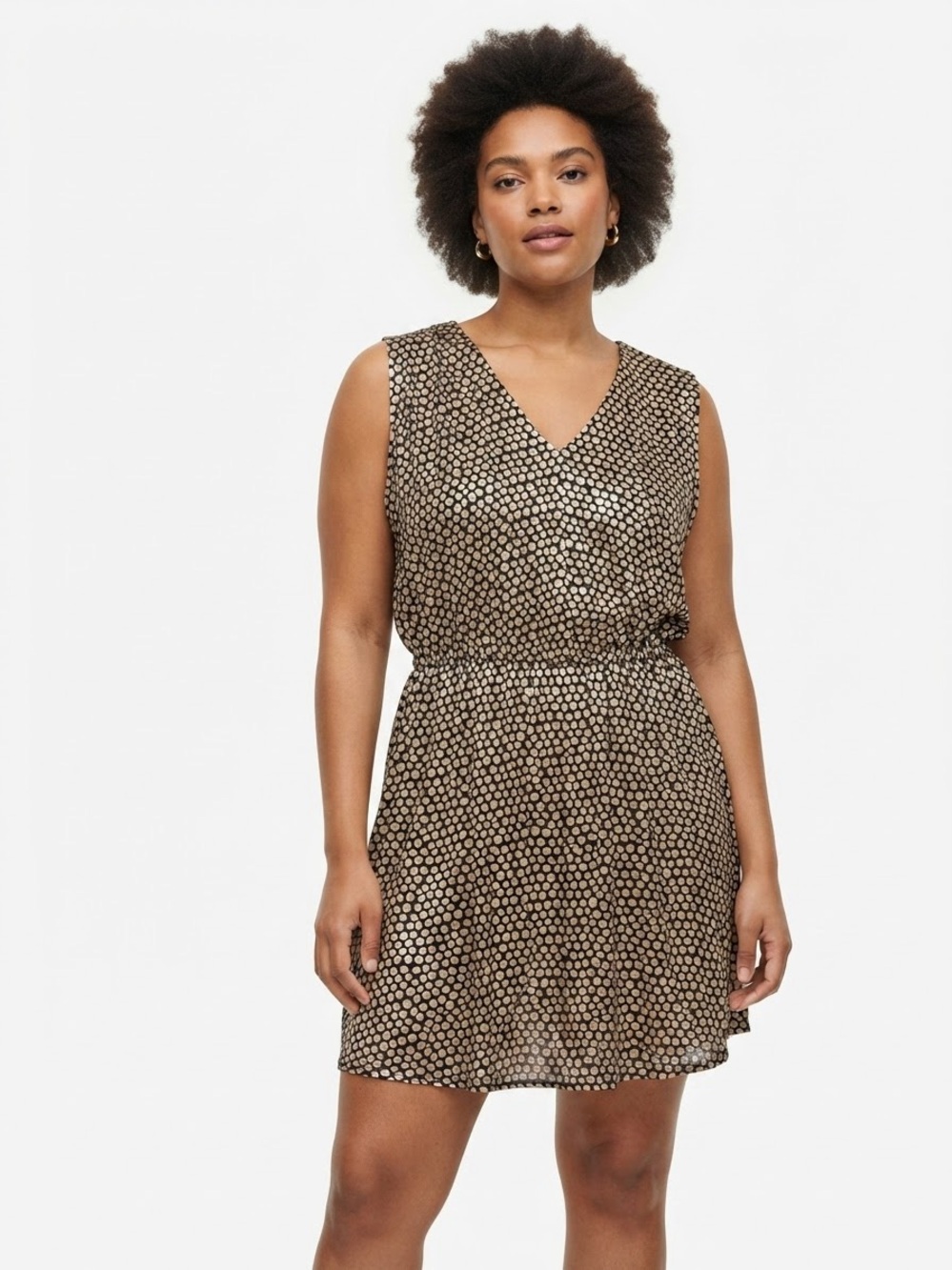 Banana Republic XL Tall Brown Polka Dot Dress Short Vacation Resort